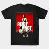 Ready or Not Grace Grafik Unisex T-Shirt Unisex Rundhals Baumwolle Kurzarm Y2k Oversized Mode Beliebt Vintage Horror T-Shirt