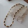 Natural Tiger Eye Stone Handmade Necklace High-end Sweater Chain Beaded Pendant  Collarbone Chain