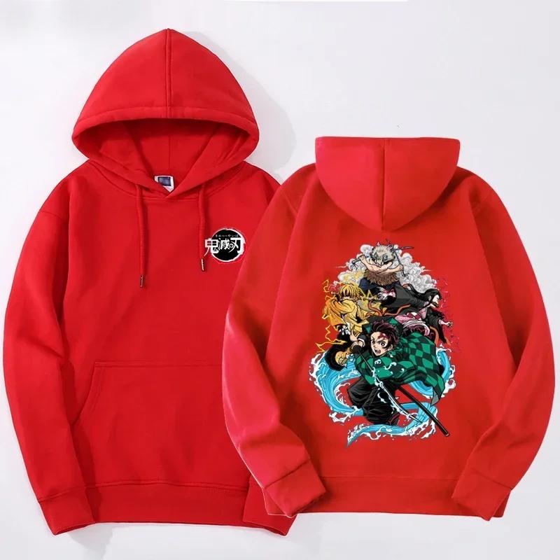 Tanjirou Nezuko Hoodie Devil Killer Anime Men's and Women's Sportswear Kimetsu No YaibaSudaderas Autumn/Winter Warm Hoodie
