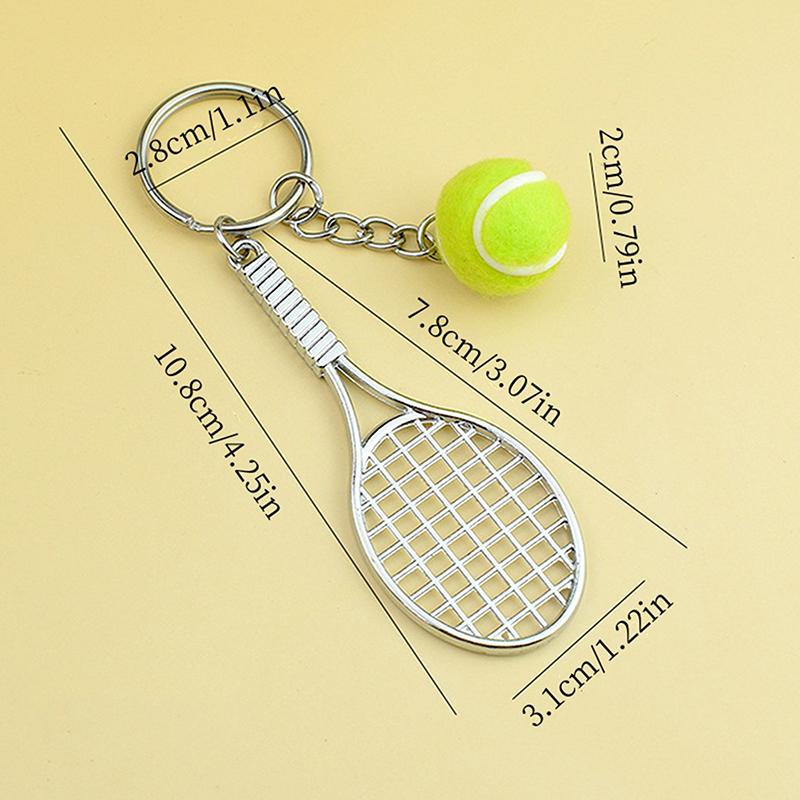 Zabawny brelok z rakietą tenisową dla kobiet i mężczyzn, uroczy brelok sportowy, kreatywny plecak, akcesoria dekoracyjne, prezenty