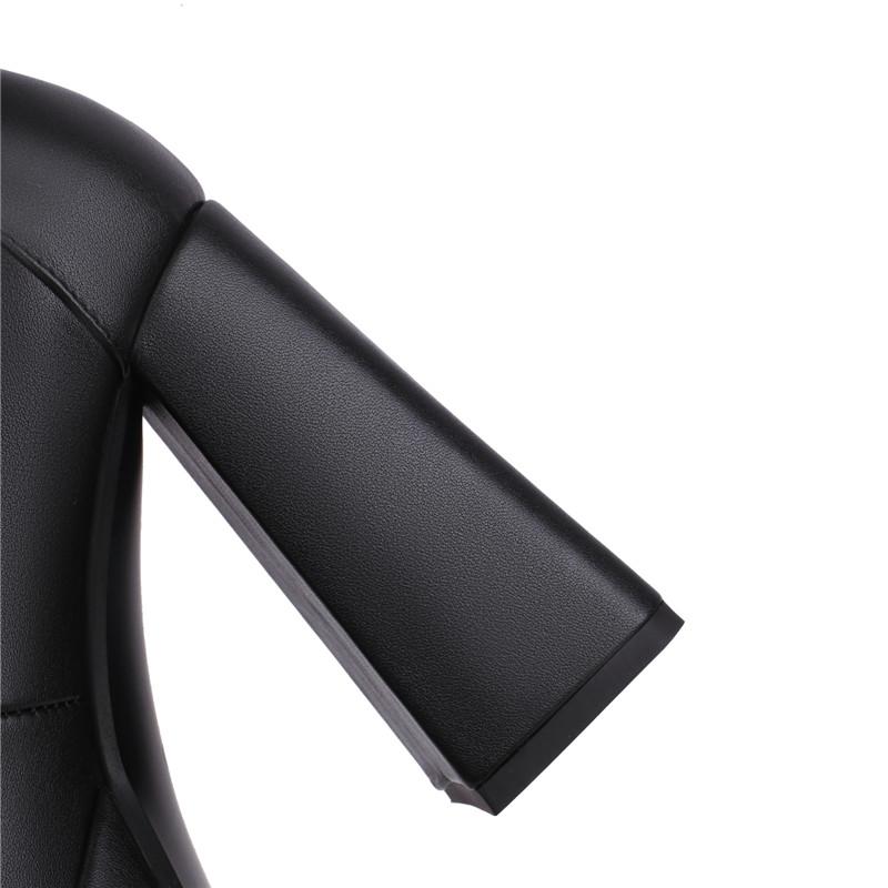 Women's High-heeled Single Shoes Waterproof Table Thick-heeled Four-season Shoes Large Size Simple Large Size Low-top Shoes