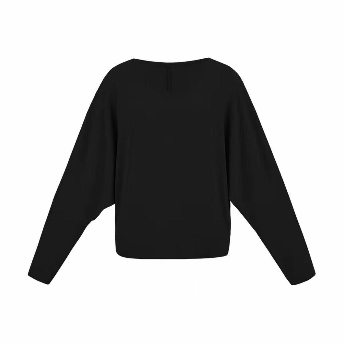 

2025 Осень Рукав «летучая мышь» Приталенная Футболка с длинным рукавом Универсальная S (70-95 jin)