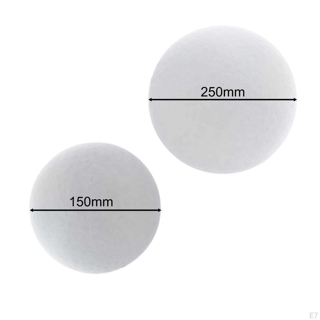 2 White Foam Balls, Balls for Crafts, Polystyrene Craft Decoration Modeling