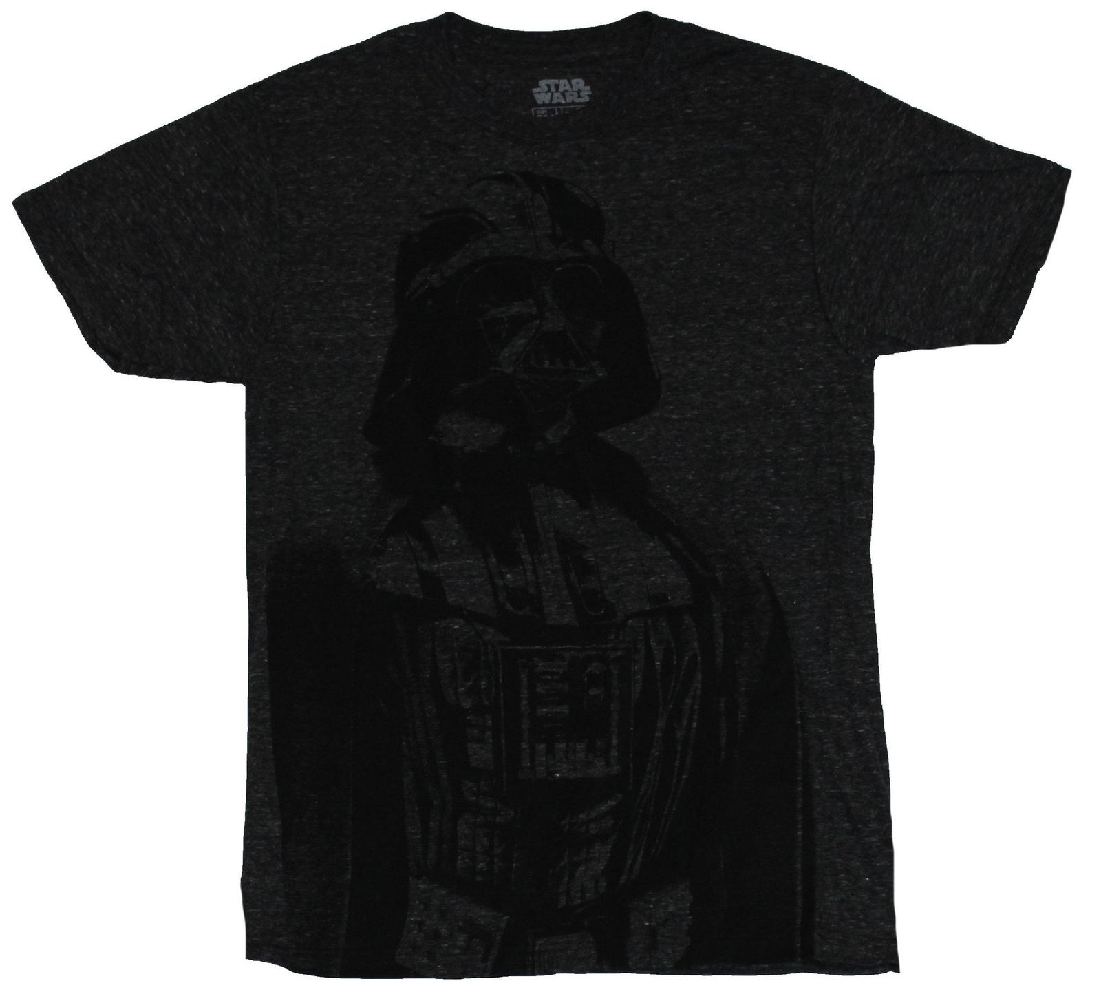Star Wars Mens T-Shirt - Line Drawing Black Vader Image XL