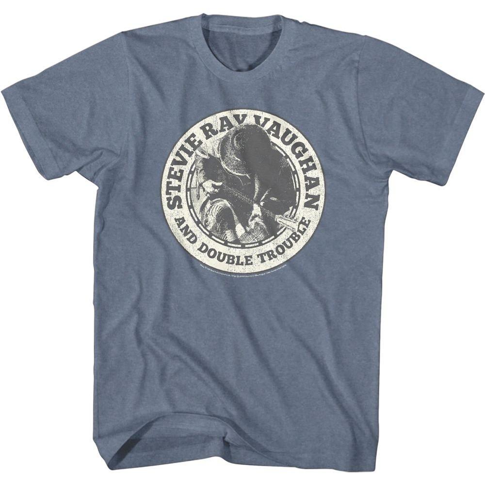 Stevie Ray Vaughan  Badge Indigo Heather Music Shirt