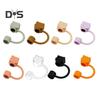 2/8Pcs Silicone Straw Cap Toppers for 40 Oz Tumbler Cups Reusable Bear Shape Design Straw Tips Lids Protectors Dust Cover for Home Dorm Restaurant
