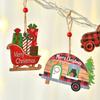 Sled/Plaid Car Christmas Wooden Car Pendant Hanging Christmas Decoration  Friends