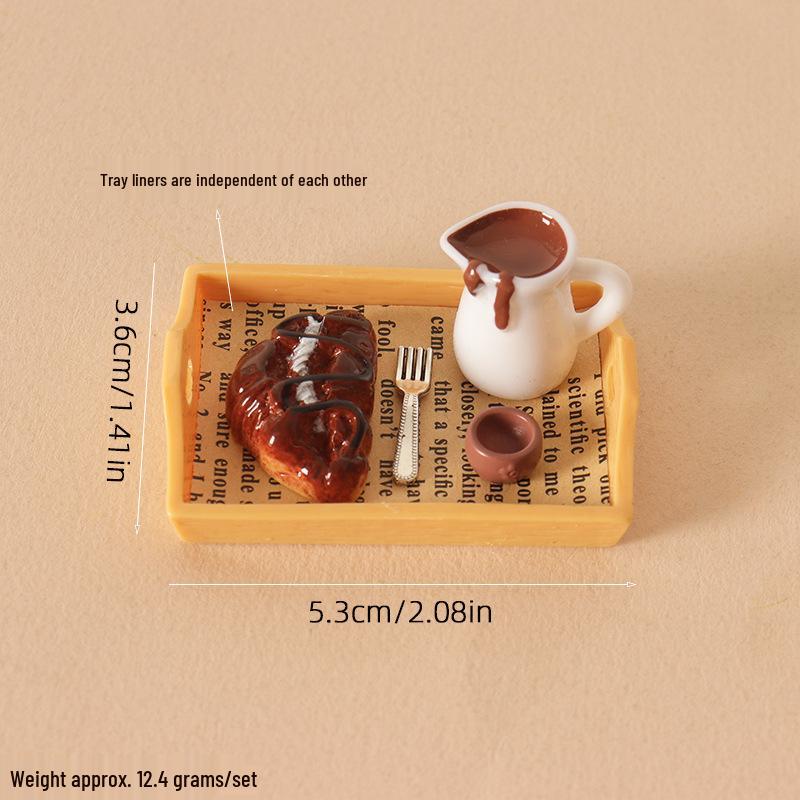 Dollhouse Mini Bread Tray - DIY Kitchen Scene Miniature Food Toy