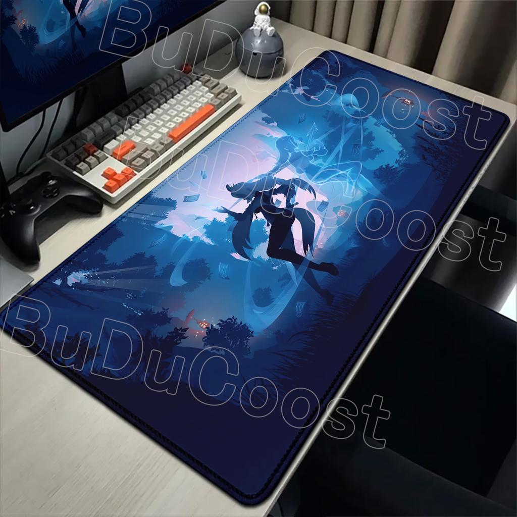 Pretty Genshin Impact Mousepad Anime Yae Miko Nahida Ganyu Mouse Pad Laptop Gamer Accessories Big Desk Mat Computer Keyboard Rug