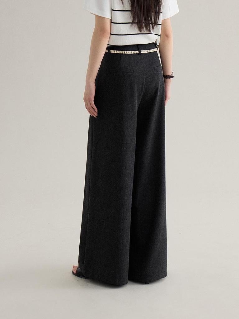 Ge Ming Women's High-Waisted Straight Wide-Leg Pants - Korean Style, Spring 2026 Collection (W0088D)