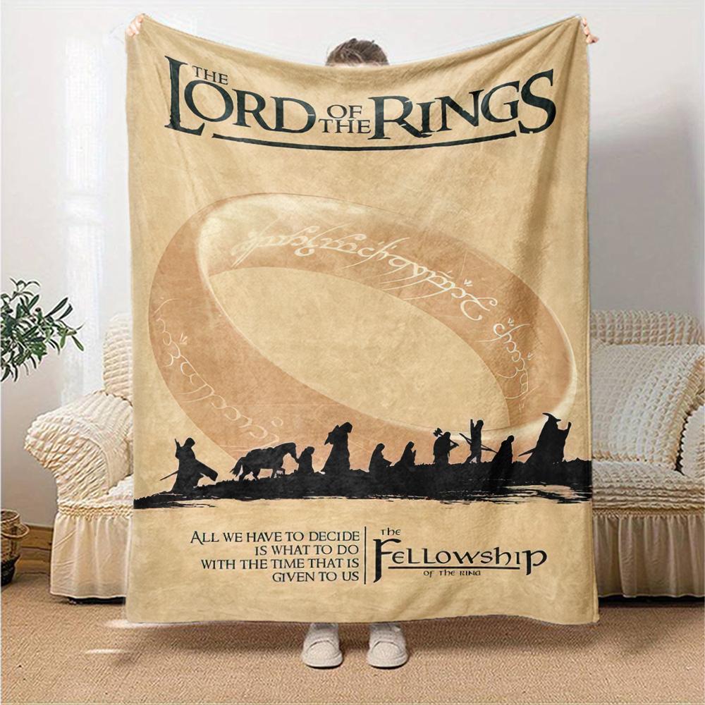 1PC The Lord of the Rings printed blanket, all season lightweight home office outdoor nap multifunctional blanket A10