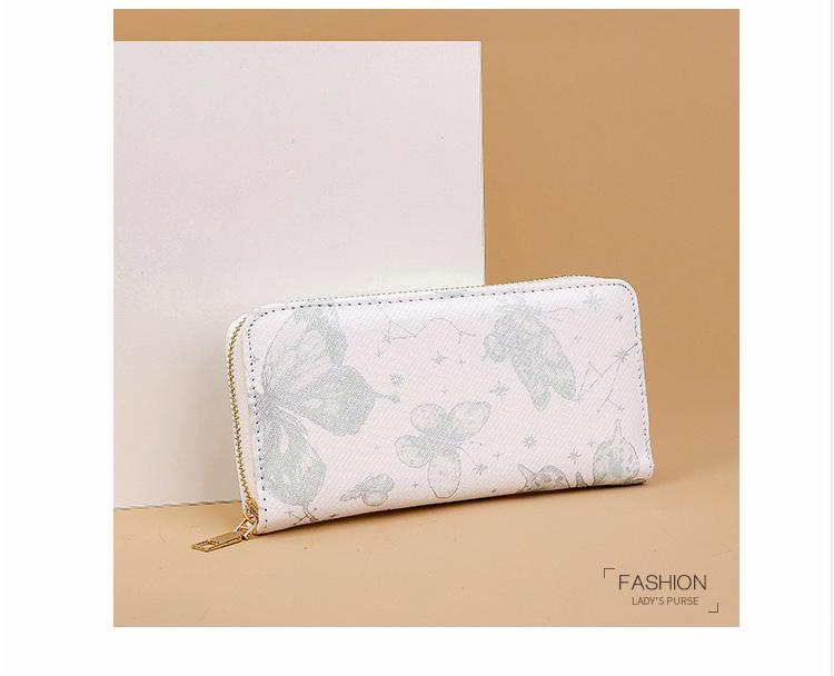 2024 Korean Butterfly Print Clutch: Stylish Single-Zip Wallet for Women