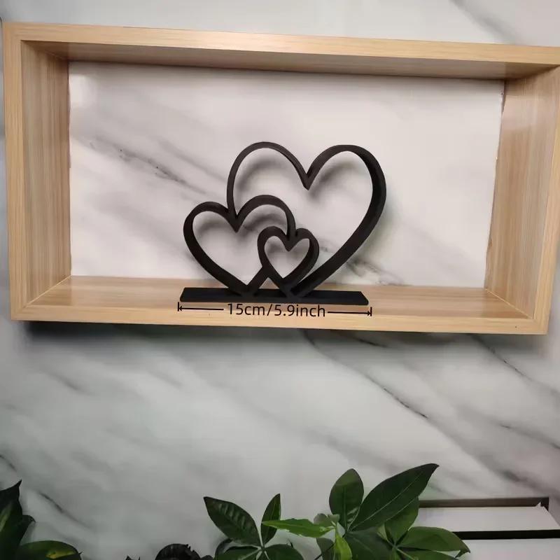 New Heart-to-Heart Statue - Black & White Love Ornament, Desk & Bookshelf Decor, Valentine’s Gift, Home Decoration