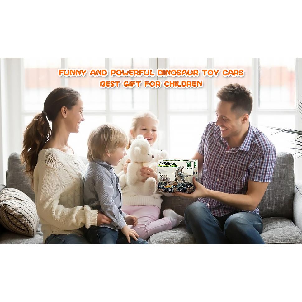 Dinosaur Toys for 3 Year Old Boys, Pull Back Dinosaur Toys, 6 Pack Set Car Toys, Christmas Birthday Gifts for Kids 1 2 3 4 5 6 Year Old Boys Girls