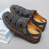 Genuine Leather Outdoor Men Sandals Hand Made Breathable Summer Casual Shoes For Men Slip On Flats Men Loafers Plus Size 38-47