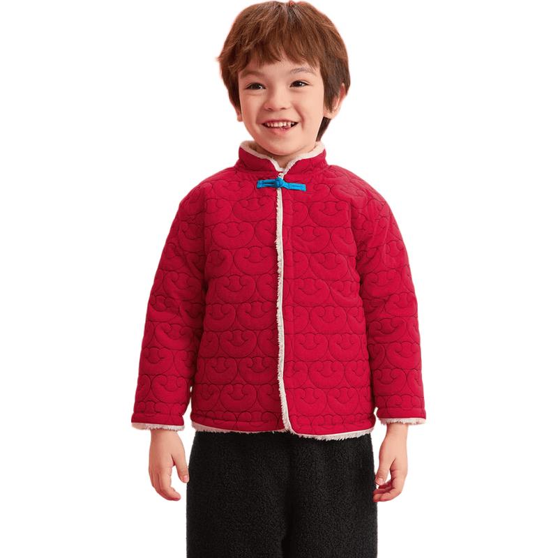 Balabala Baby New Year Red Fleece-Lined Padded Jacket