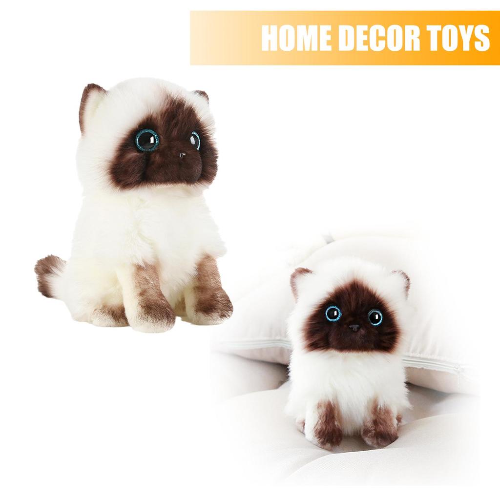 21cm Simulation Siamese Wohnkultur Spielzeug Plüsch Spielzeug Kinder Braun S Tun Augen Weiß Und Geschenke Sequ Z3X3