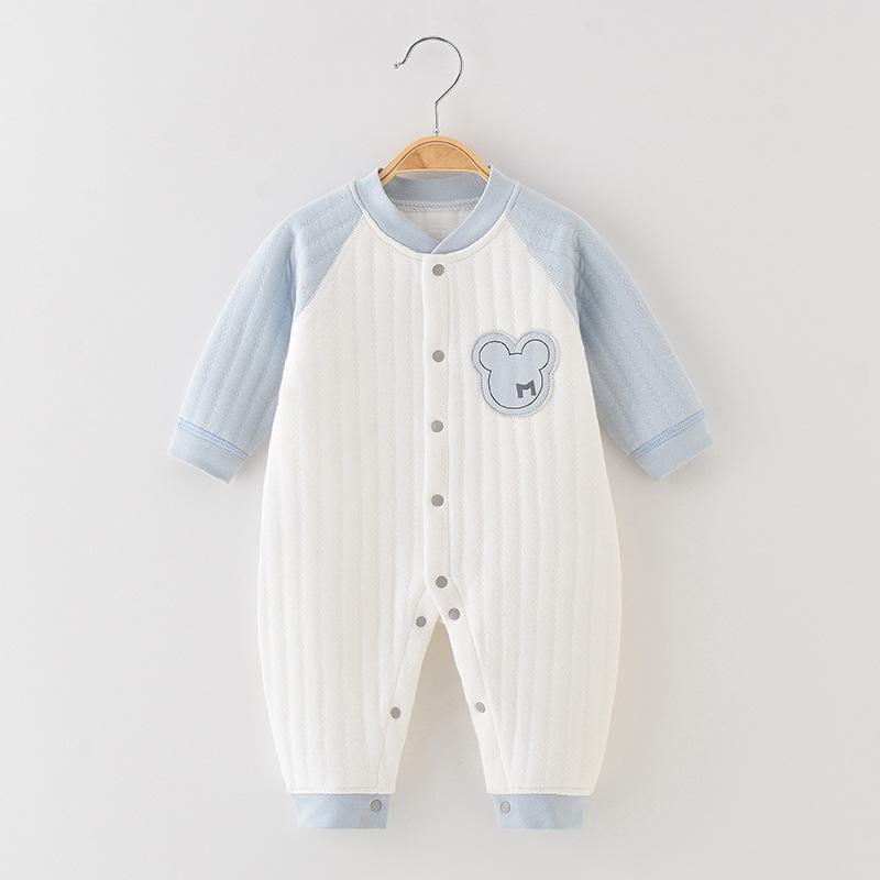 

Детский хлопковый ромпер: Теплая весенне-осенне-зимняя пижама для новорожденных и ползунок 59