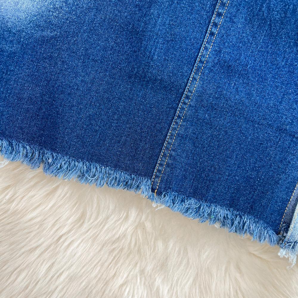 Gradient Color Denim Skirt Women's Autumn Retro High Waist Slim A-Line Short Skirt