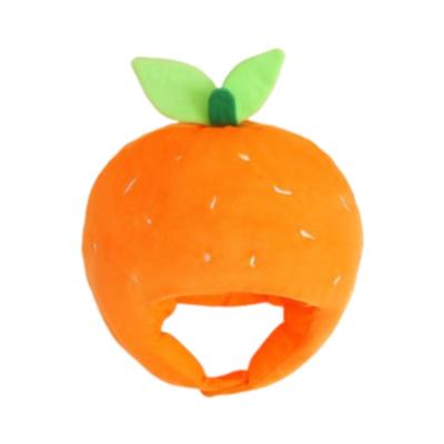 Sombrero Naranja de Peluche Divertido Cálido Decoración Sombrero de Fruta Naranja Tocado para Actuación en Escenario Graduación Carnaval Halloween Baile de Máscaras