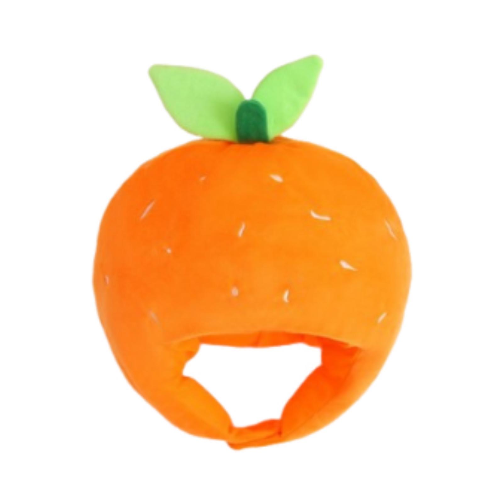 

Plush Orange Hat Funny Warm Decoration Orange Fruit Hat Headdress for Stage Performance Graduation Carnival Halloween Masquerade помаранчевий