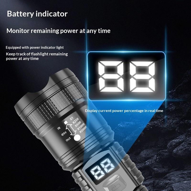 Super Bright Flashlight Rechargeable Led Torch Long Range Tactical Lamp For Outdoor Waterproof Camping Fishing Lantern