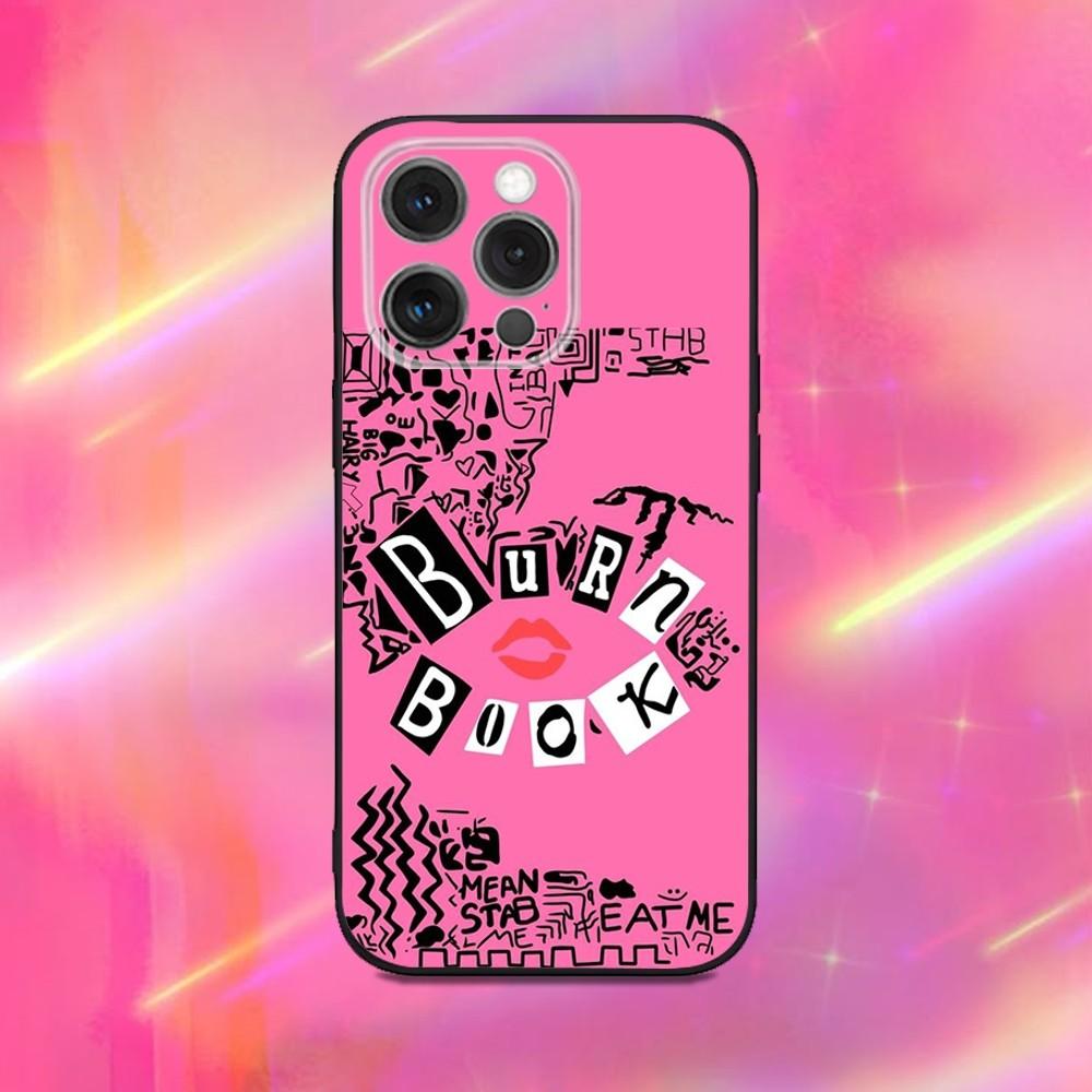 

M-Mean G-Girls Burn Book Phone Case For iPhone 16,15,14,13,12,11,Pro,Max,Plus,X,XS,XR,SE,8,7,Mini,Soft Silicone Black Case iPhone13mini