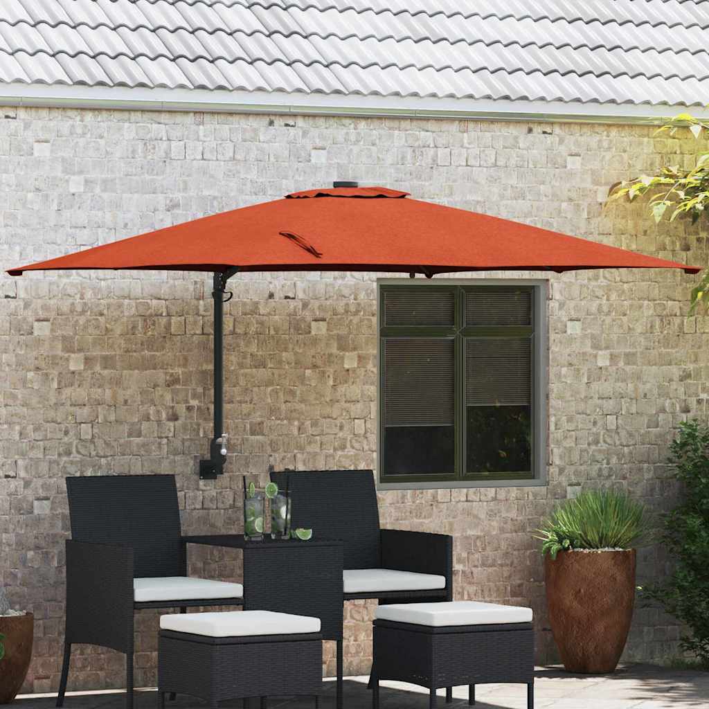 Garden Sun Umbrella Terracotta 248.5 X 247.5 X 160 Cm