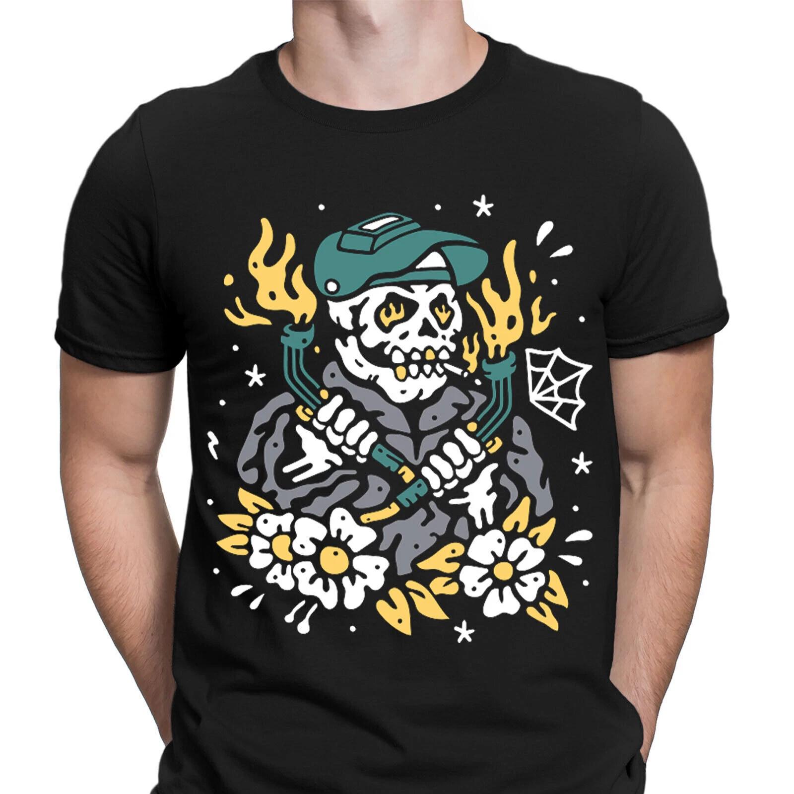 

Skeleton Welder Spark and Flux Welding Gift Funny Novelty Mens T-Shirts Top #6ED S