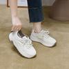 Dad's Shoes  Spring and Autumn Thick Soled Lace Up Casual Sports Shoes Comfortable Bread Shoes, Lightweight Travel Shoes