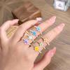 Spring Flowers Are Brilliant, Exquisite Multi-Colored Daisy Flowers, Pearl Rings, Light Luxury, High-End, Niche Design Rings