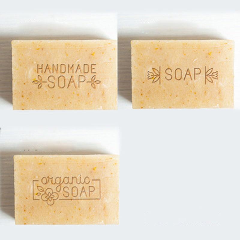 

Organic Natural Soap Stamp, Leaves and Letters, Acrylic Handmade Seal, Soap Making Tools, Chapters Seal, 44x44mm, 3 Pcs Set