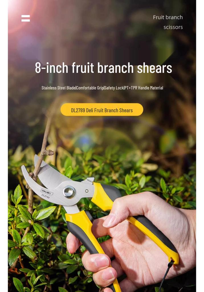 Deli Tools Labor-Saving Pruning Shears for Gardens, Fruit Trees, Flowers, and Thick Branches