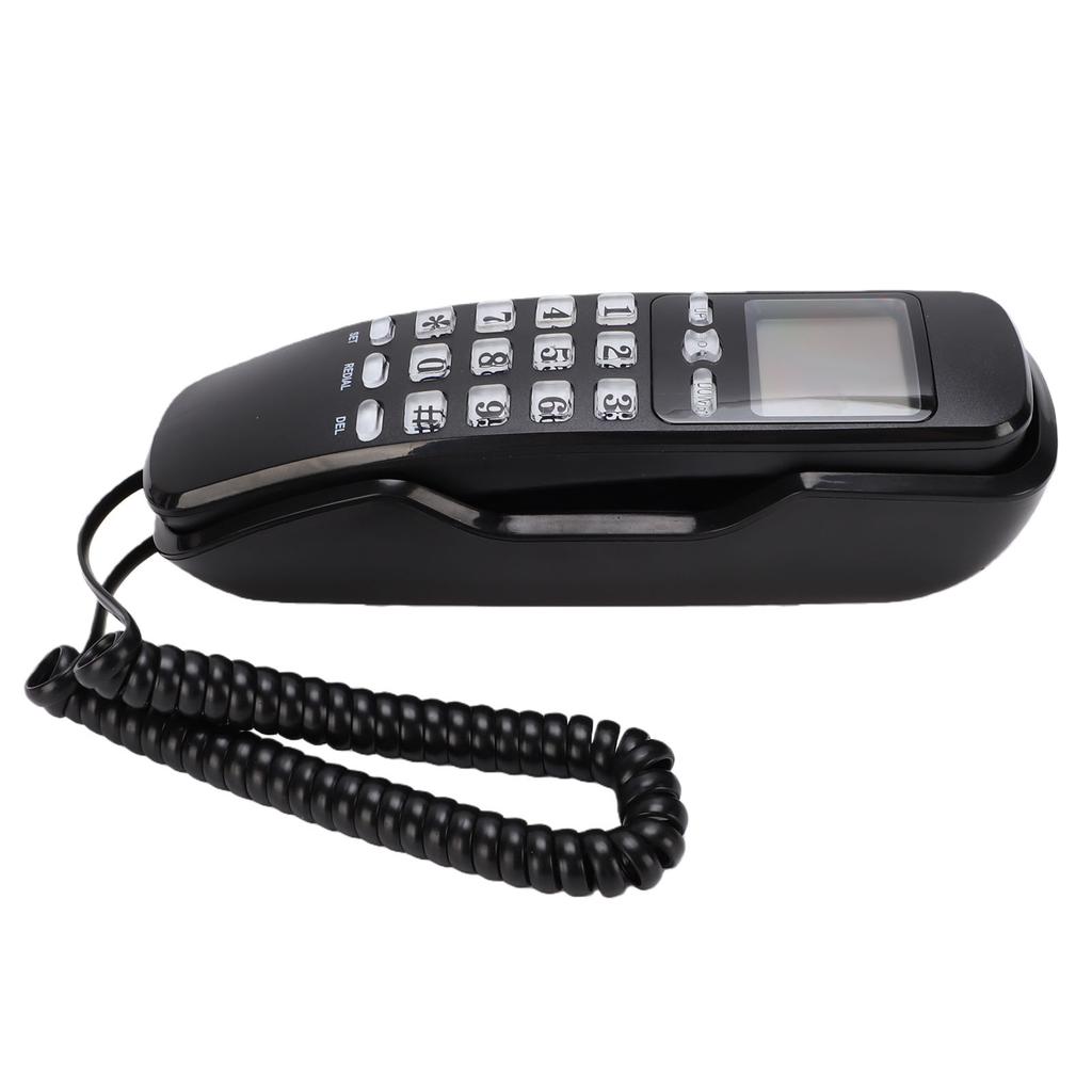 Telefone Básico com Fio Montável na Parede Estilo Retrô Fino Telefone Fixo de Parede com Suporte DTMF para Identificador de Chamadas Portátil para Casa Hotel