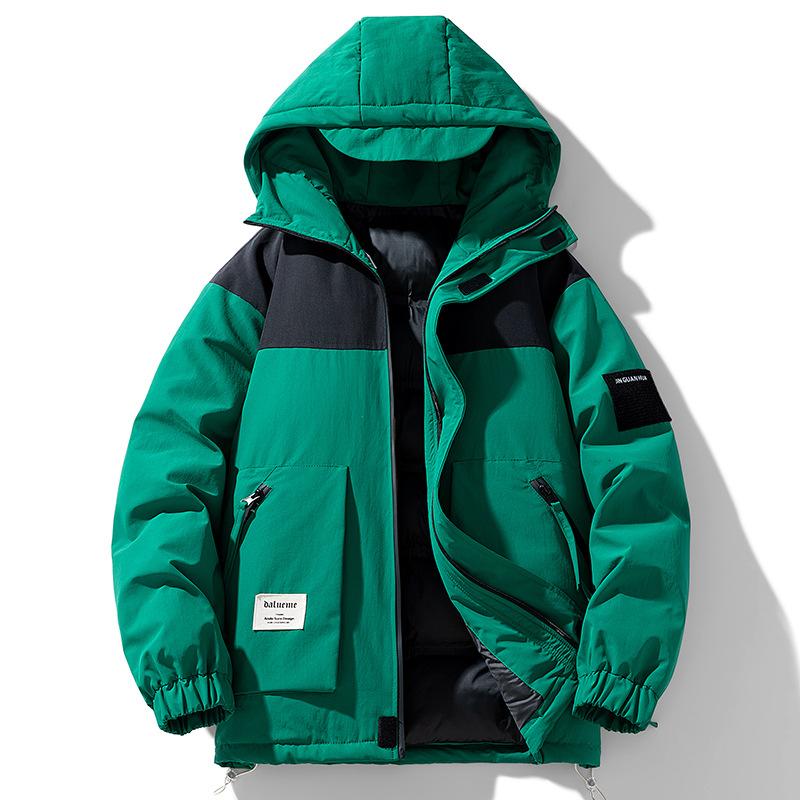 Můžete nosit pánské bavlněné vatované oblečení, zesílené teplé krátké bavlněné vatované oblečení v zimě a korejskou verzi bavlněných vatovaných bund pro muže.