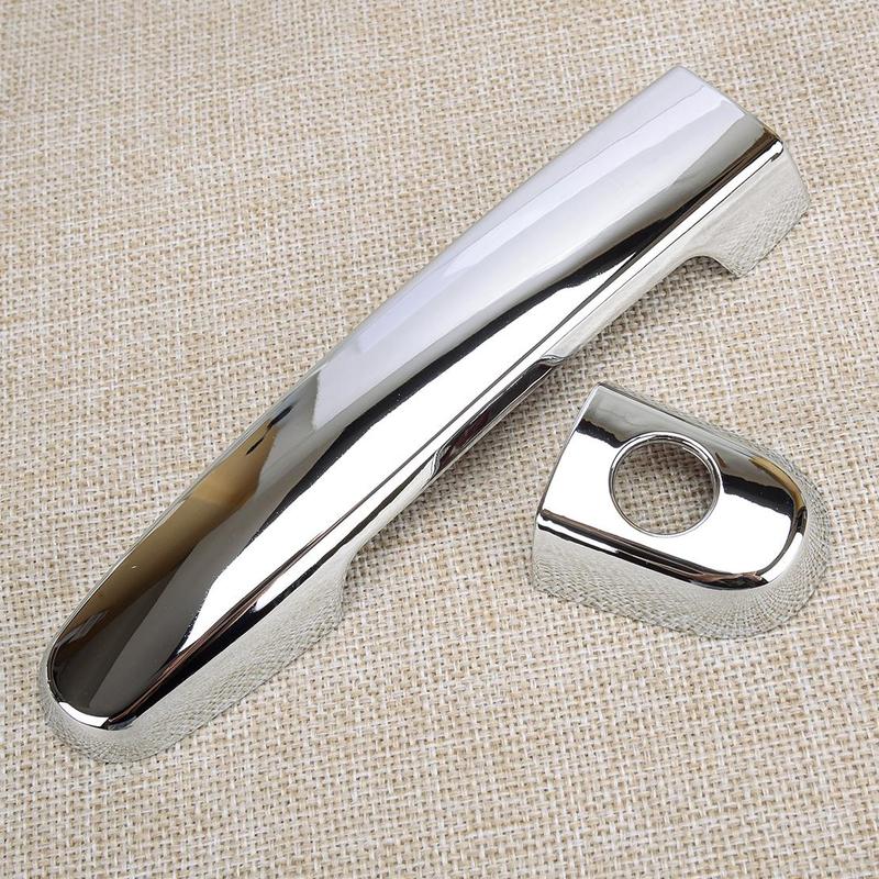 1 Set Car Door Handle Trim Cover Decor Fit for Toyota Yaris Hatchback US Model 2012 2013 2014 2015 2016 2017 2018 Silver Chrome