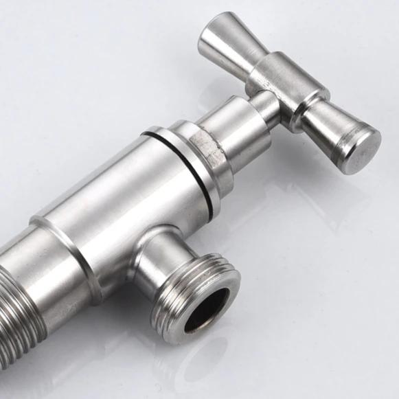 Bathroom Thick Hot and Cold Water 304 Stainless Steel Water Stop Valve Large Flow Angle Valve Eight-figure Switch Valve