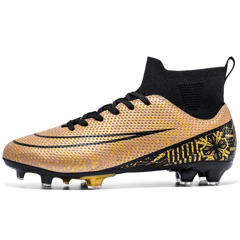 High Top Men Soccer Shoes FG/TF Anti-Skid Male Football Boots Kids Grass Training Ankle Cleats Soccer Sneakers