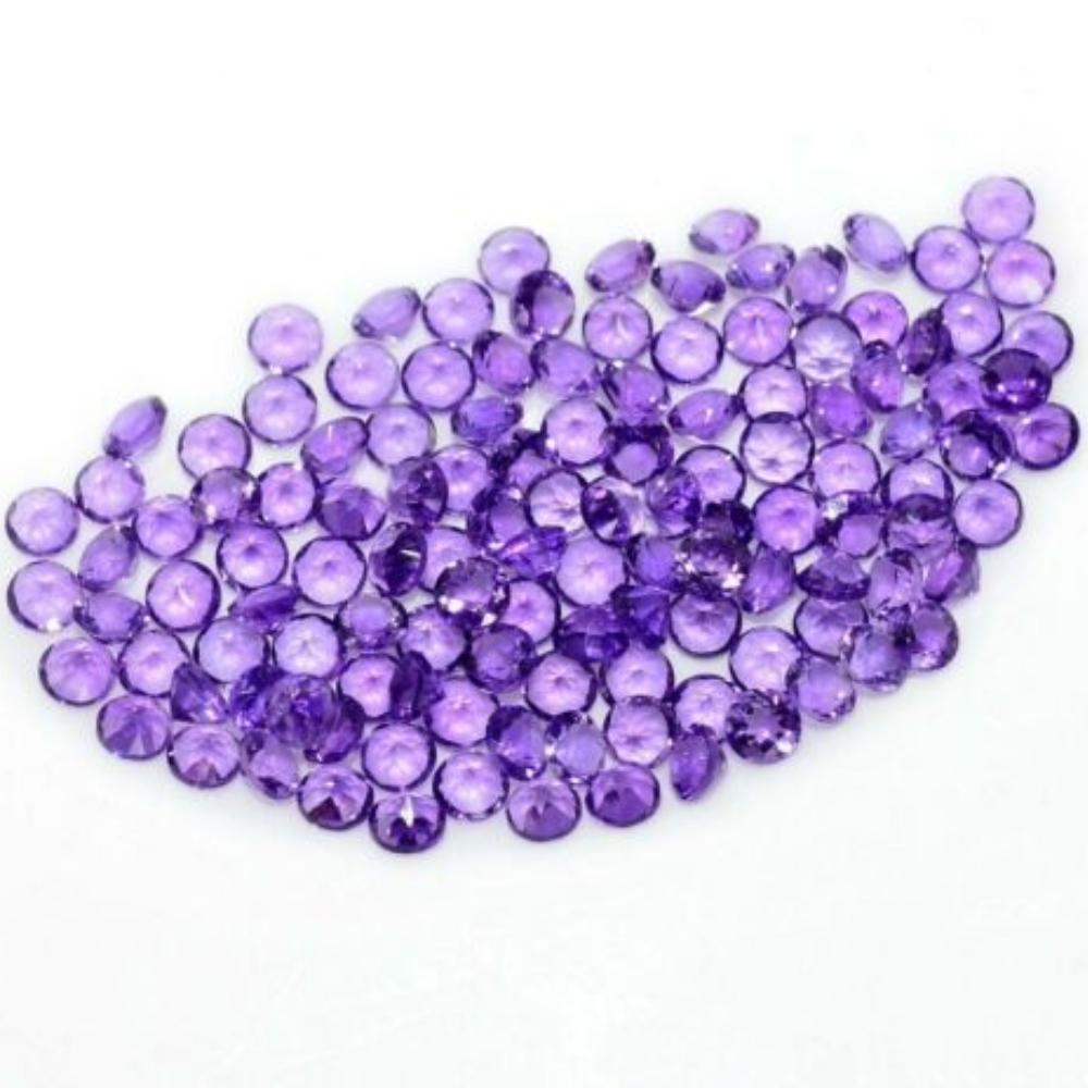 Naturlig ametyst rund form afrikansk lilla fasettert løs edelsten, helbredende ametyst rund edelstensparti.