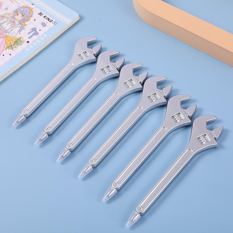 2Pcs Wrench Shape Design Ballpoint Pens Comfortable Grip Smooth Writing Pens Students Creative Stationery Party Gift