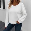 2025 New Women's Casual Round Neck Long Sleeve Pullover Loose Solid Color Multicolor  Sweater