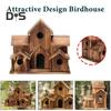 Domki dla ptaków na zewnątrz Drewniane gniazdo dla kolibra Karmnik dla ptaków na zewnątrz Duży domek dla ptaków z 6 pokojami do dekoracji dziedzińca ogrodowego
