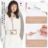 Tonriga Women's ID Card Holder, Horizontal Name Holder, Pass Case with Neck Strap and Retractable Reel, Stylish and Popular, Double-Sided Employee ID