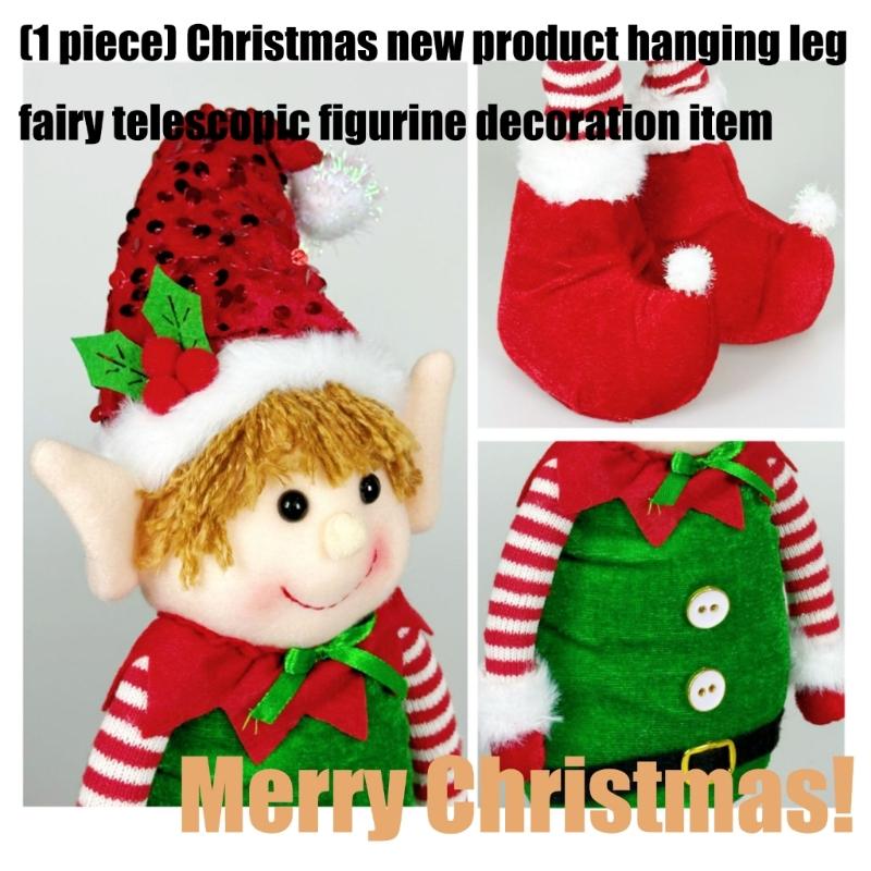 Stretchable Plush Doll Ornament Adjustable Height Telescoping Plush Figure Christmas Decoration for Living Room Bedroom