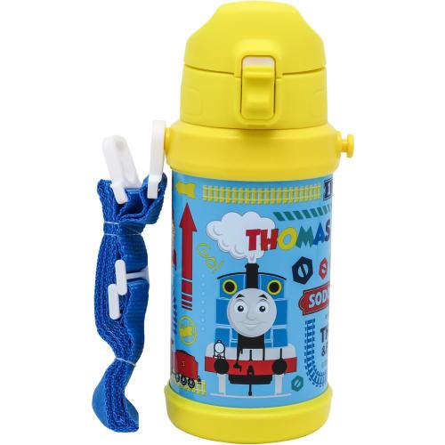 OSK Mug Bottle, Direct Stainless Steel Bottle, Thomas the Tank Engine Design, 600ml, Insulated, One-Touch Open, with Locking Function, SBR-600D, Blue