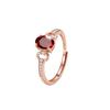 Color Treasure Ring S925 Sterling Silver Horse Buckle Design Natural Topaz Garnet Peridot Light Luxury Living Ring