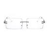 2 Pack Men's Metal Rimless Yuppie Casual Fashion Glasses With Flat Lens, Ideal Choice For Gifts
