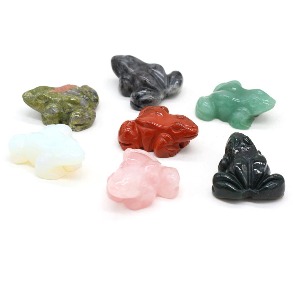 1Pc, Money Frog Figurine, Natural Crystal Stone Ornamental Decorations Jewelry for Good Luck & to Manifest Wealth 30×38mm