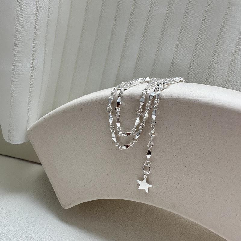 Star Sparkle Necklace Korean Version Heavy-Duty Industry Pentagram Clavicle Chain Niche Design Geometric Prism Necklace