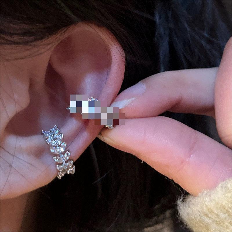 Серьги-каффы  Колос пшеницы  со стразами: Без пирсинга, Элегантные роскошные украшения для женщин